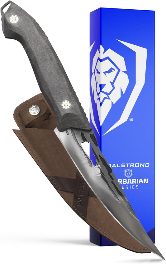 Dalstrong Curved Fillet Boning Knife 6”- Barbarian Series - Premium Swedish 14C28N High Carbon Stainless Steel - Black Brown Wood Handle Knife - Professional Fillet Knife- Sheath Included