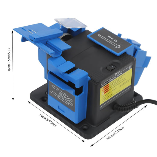 Multifunctional Electric Sharpener, 96W High Strength Drill Bit Grinding Machine Sharpening Machine with Four Anti-Slip Feet Knife,Scissor Sharpening Tool Applicable Drill 0.12-0.51inch (110V)