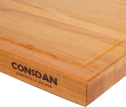 CONSDAN Walnut Cutting Board for Kitchen, USA Grown Hardwood, 20 x 15, with Invisible Inner Handle, Prefinished with Food-Grade Oil, Suitable for Kitchen Edge Grain, 1" Thick