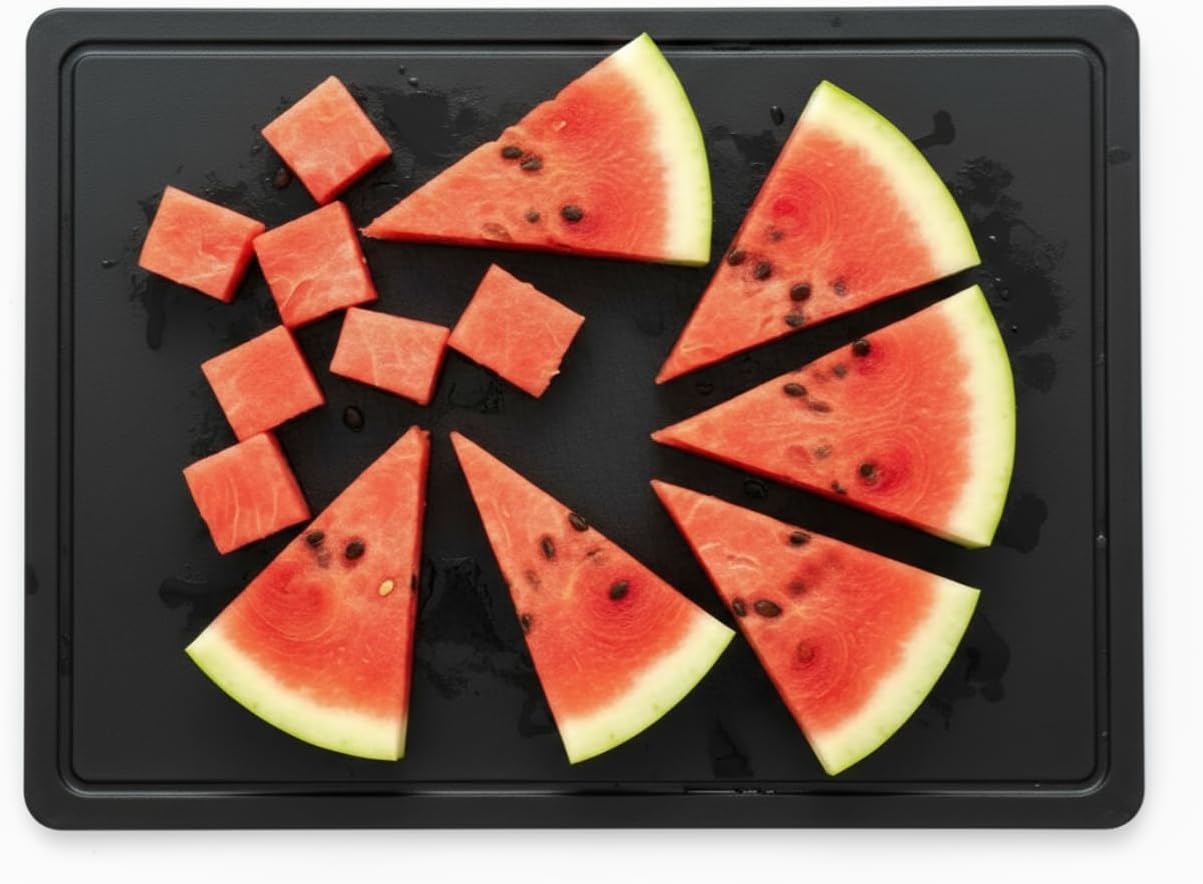 Commercial Grade Plastic Cutting Board with Juice Groove - 18 x 12 Inch for Carving Meat, Grilling, BBQ - 1/2" Thick White HDPE Poly for Food Service
