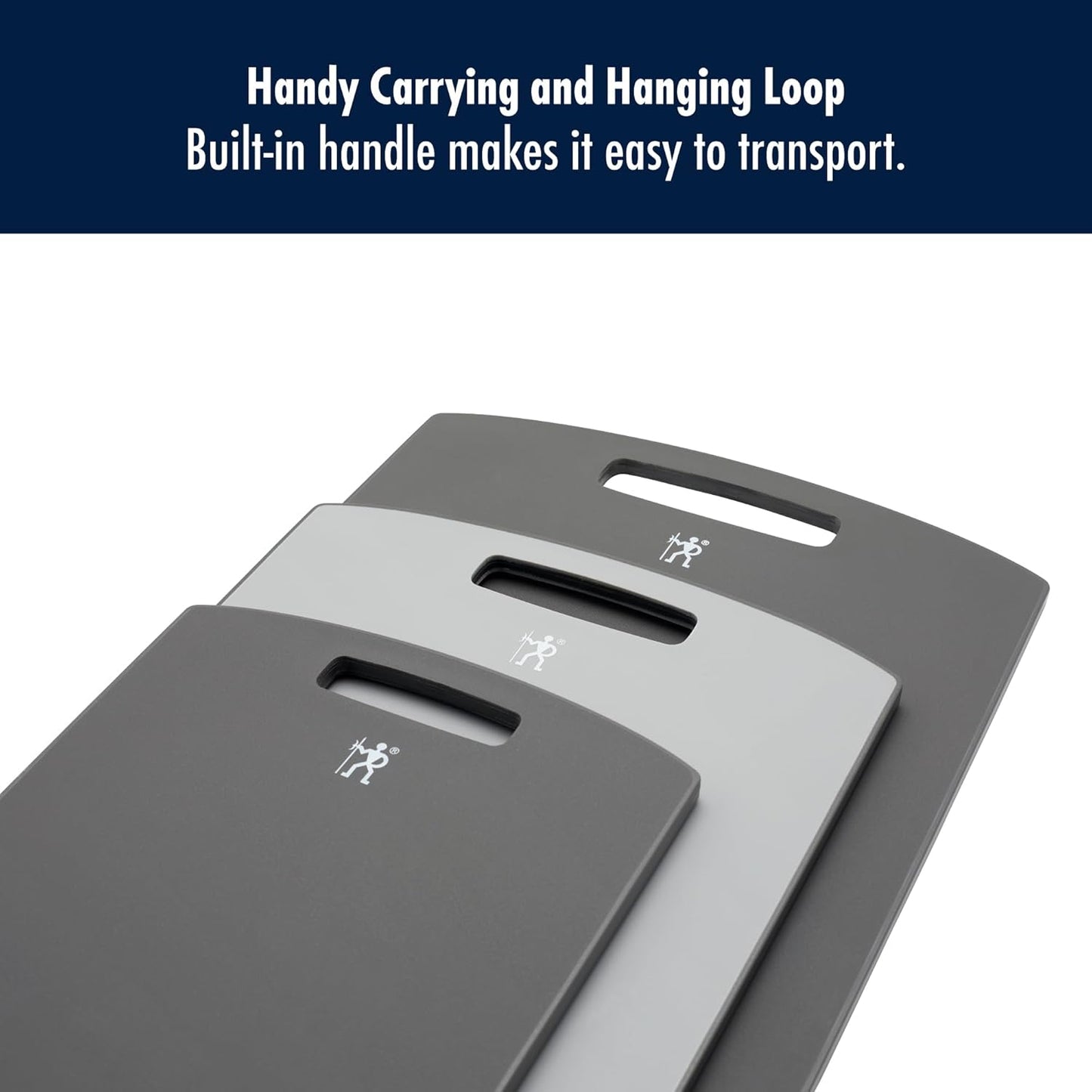 Henckels 3-pc Plastic Cutting Board Set - Grey