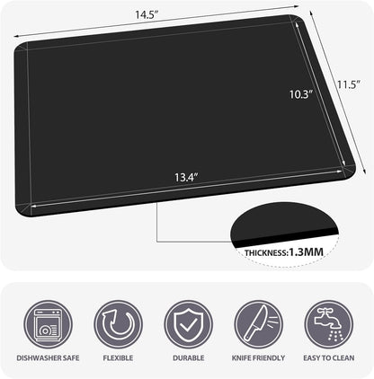 WK Flexible Plastic Cutting Boards Mats for Kitchen, Flexible Non Slip Cutting Mat, Thin Cutting Sheets, BPA Free, Dishwasher Safe, Multi Sizes