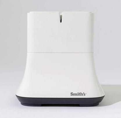 Smith's 51030 Mesa Single Slot Electric Knife Sharpener – Silver – Abrasive Sharpening Wheel + Blade Guides - Kitchen Gadgets – Quick Blade Sharpening – Compact Design – Straight Edge Blades