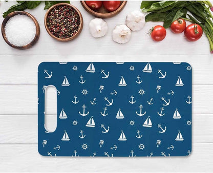 Coffee Set Cutting Board with Handles Coffee Maker Muffin Cup Flower Hot Drink Love Cutting Boards Plastic Safe Chopping Board for Kitchen 16" x 10" x 0.24"