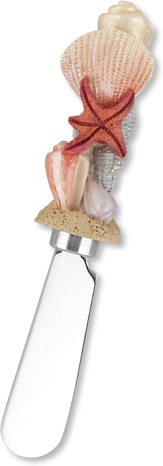 UP UPware Black Lighthouse Cheese Spreaders, Hand-Painted Resin Handles with Stainless Steel Blades for Spreading Cream Cheese, Butter, Jam, or Sandwich, Set of 4