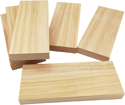 4PCS Rectangle Wood Boards Unfinished Wood Blocks for Crafting, 8x6x1in Blank Whittling Wooden Blocks for Wood Carving,Painting & Burning