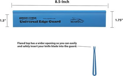 Ergo Chef Universal Knife Blade Edge Guard 8 Inch x 1.5 Inch for Knives up to 8” Blades, Durable BPA-Free Sturdy ABS Plastic, Knife Protector (Blue)