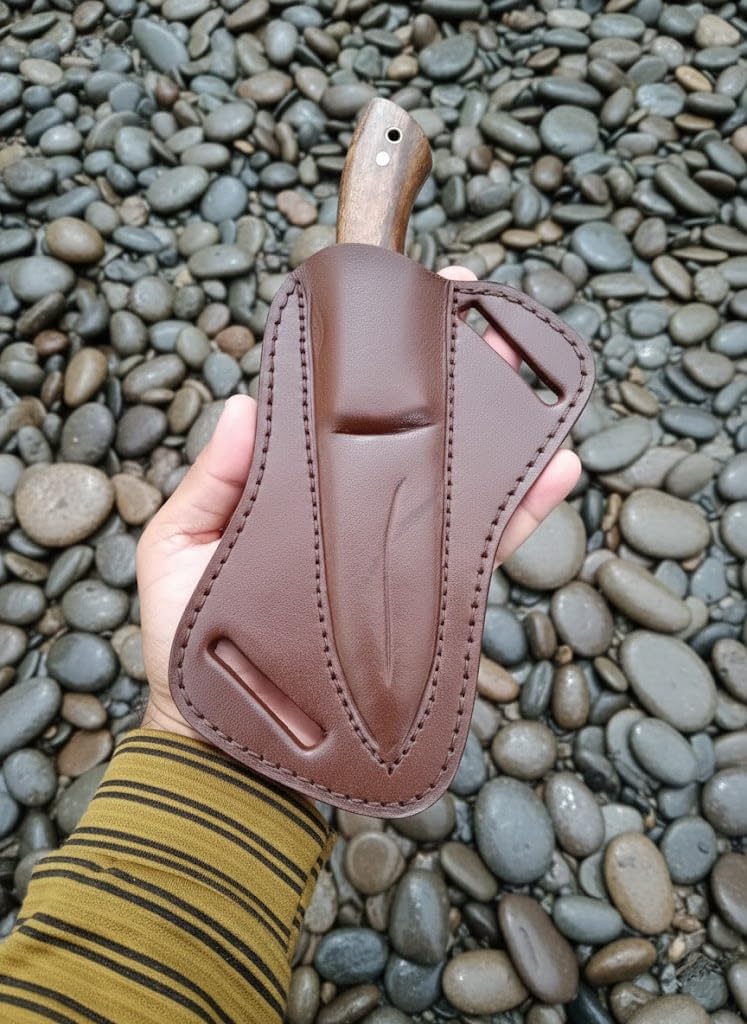 Fixed Blade Hunting Forged Tracker Knife - 8 Inches Carbon Steel Razor Sharp Blade Full Tang Bushcraft Knives with Premium Leather Belt Sheath. Used For Hunting Outdoor Camping, Hiking, Skining Knife.