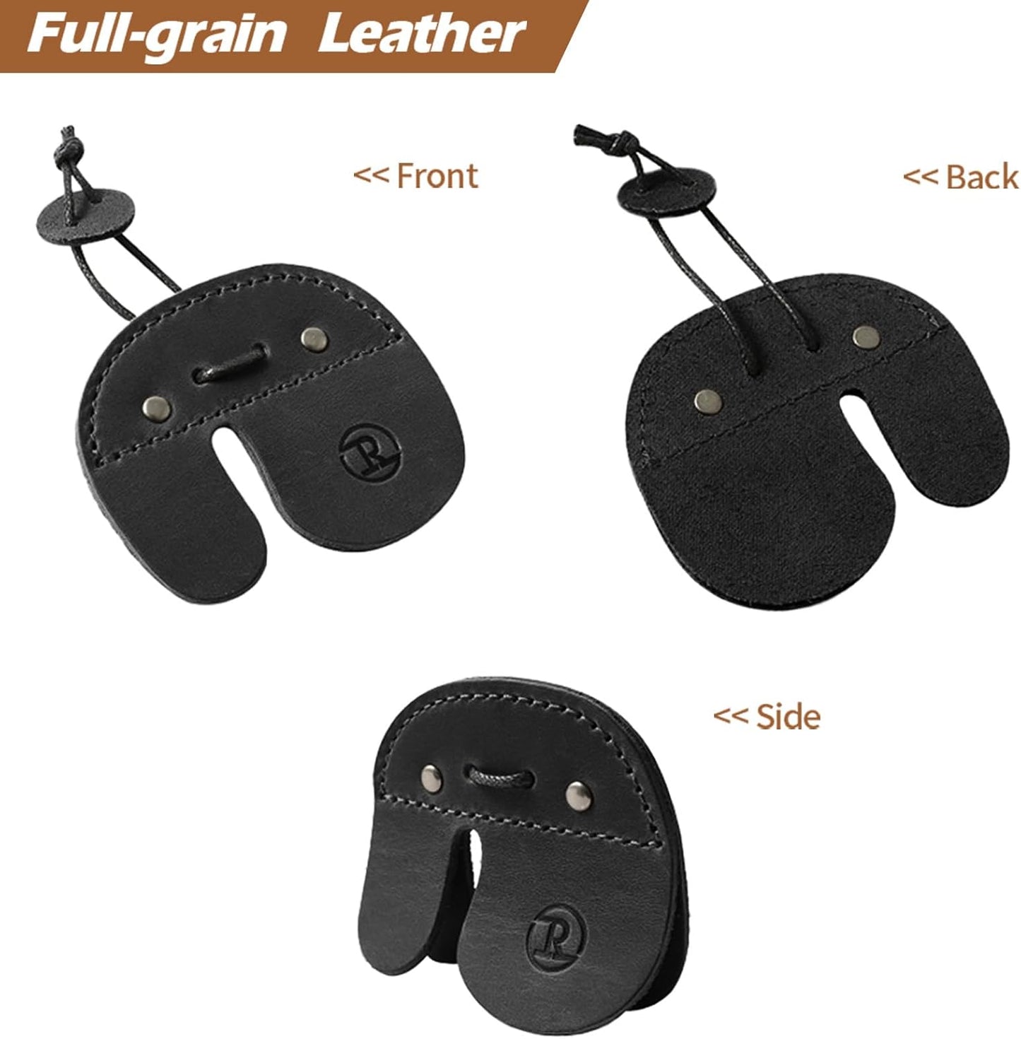 Ringsun Leather Archery Finger Tabs,Handmade Archery Finger Guard for Shooting Practice Gear, Recurve Bow Fingers Tab