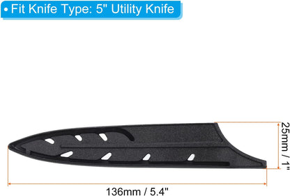 PATIKIL Plastic Safety Knife Cover Sleeves for 5" Utility Knife, 4 Pack Knives Edge Guard Blade Protector Universal Knife Sheath for Kitchen, Black