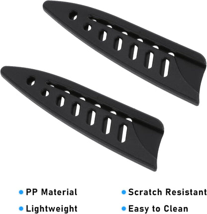 2 Pcs Kitchen Knife Sheath, Plastic Safety Knife Covers for 4'' Paring Knife, Chef Knife Sheath Blade Protector, Universal Knife Guard, Black