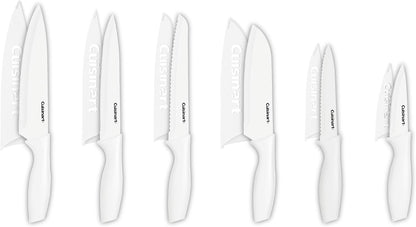 Cuisinart C55-12PCKSAM 12-Piece Ceramic Coated Stainless Steel Knives, Comes with 6-Blades and 6-Blade Guards, Color Coded to Reduce Risk of Cross Contamination, Jewel