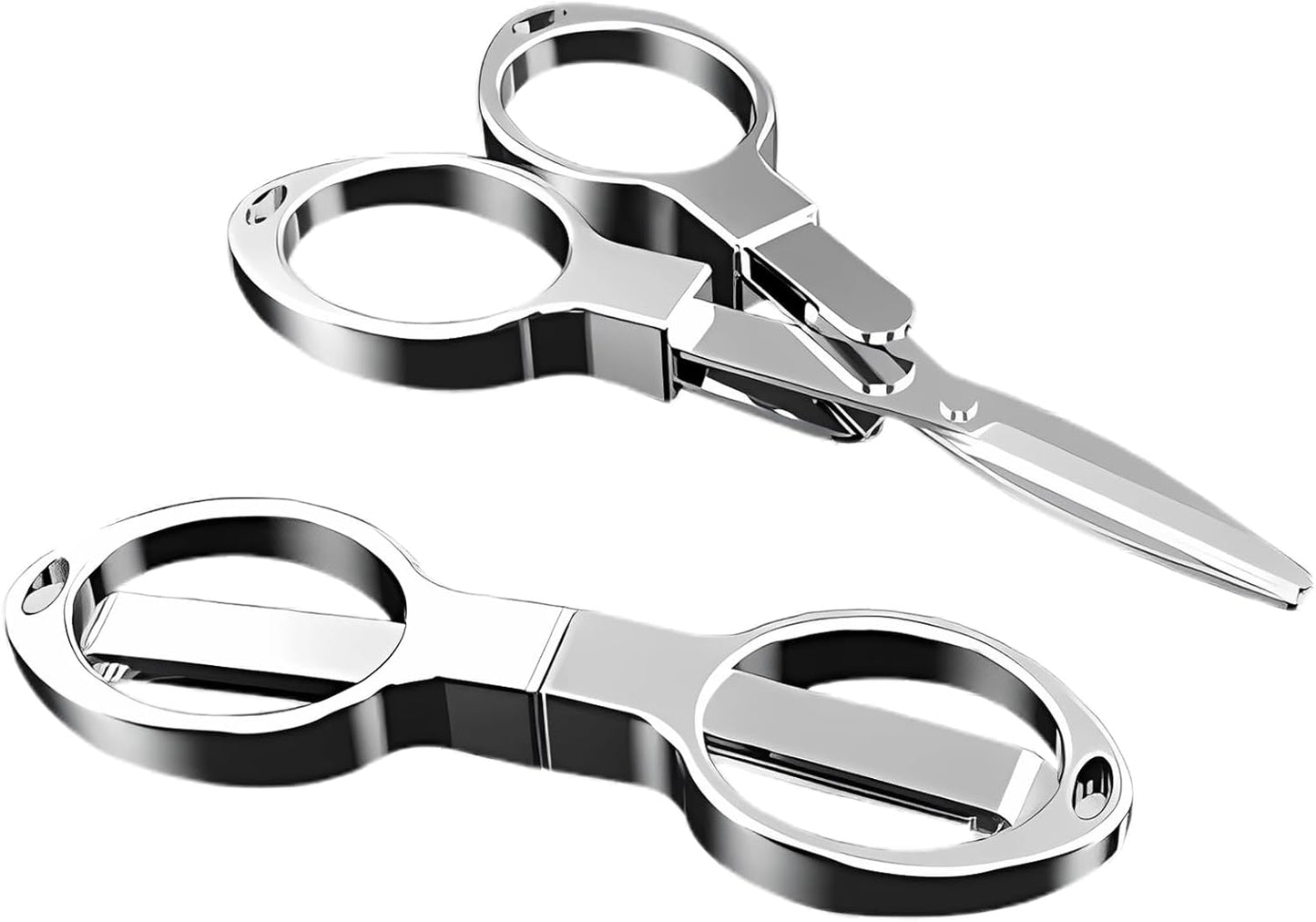 Folding Scissors, TSA Compliant & Portable, Compact, Safe Travel Scissors, Stainless Steel Retractable, 2 Pcs