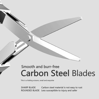 Folding Scissors, TSA Compliant & Portable, Compact, Safe Travel Scissors, Stainless Steel Retractable, 2 Pcs