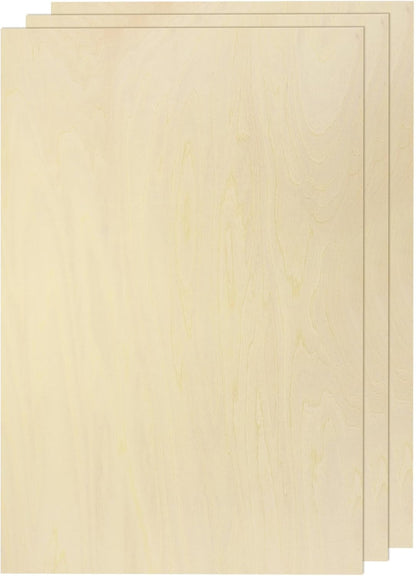 MECCANIXITY 5pcs Basswood Sheet 4" x 6" x 1/4" Unfinished Wood Plywood Boards for Painting Crafts, Laser, Cutting, Engraving