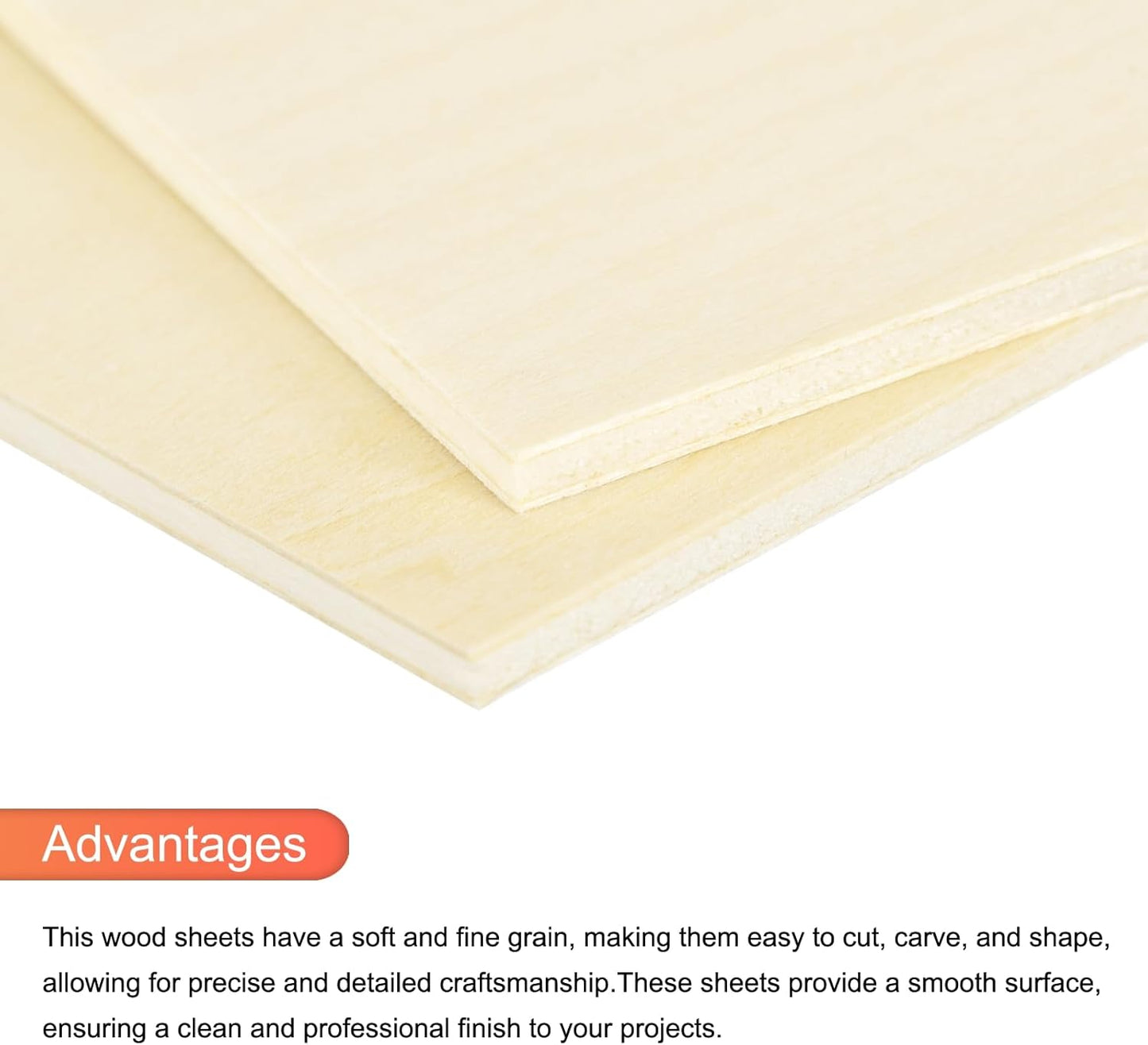 MECCANIXITY 3pcs Basswood Sheets 12 x 8 x 3/8 Inch Unfinished Wood Boards Plywood for DIY Crafts Laser Cutting with Smooth Surfaces