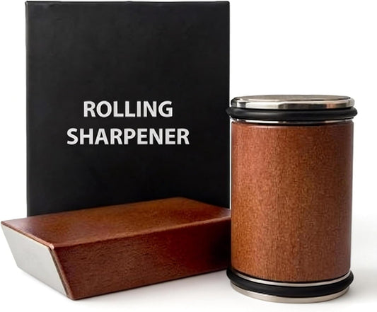 Bladeon Knife Sharpener, Rolling Knife Sharpener, with Magnetic Angle Guide, Diamond and Ceramic Sharpening Stones for Kitchen and Chef Knives, with 15 and 20 Degree Angles (1 set)