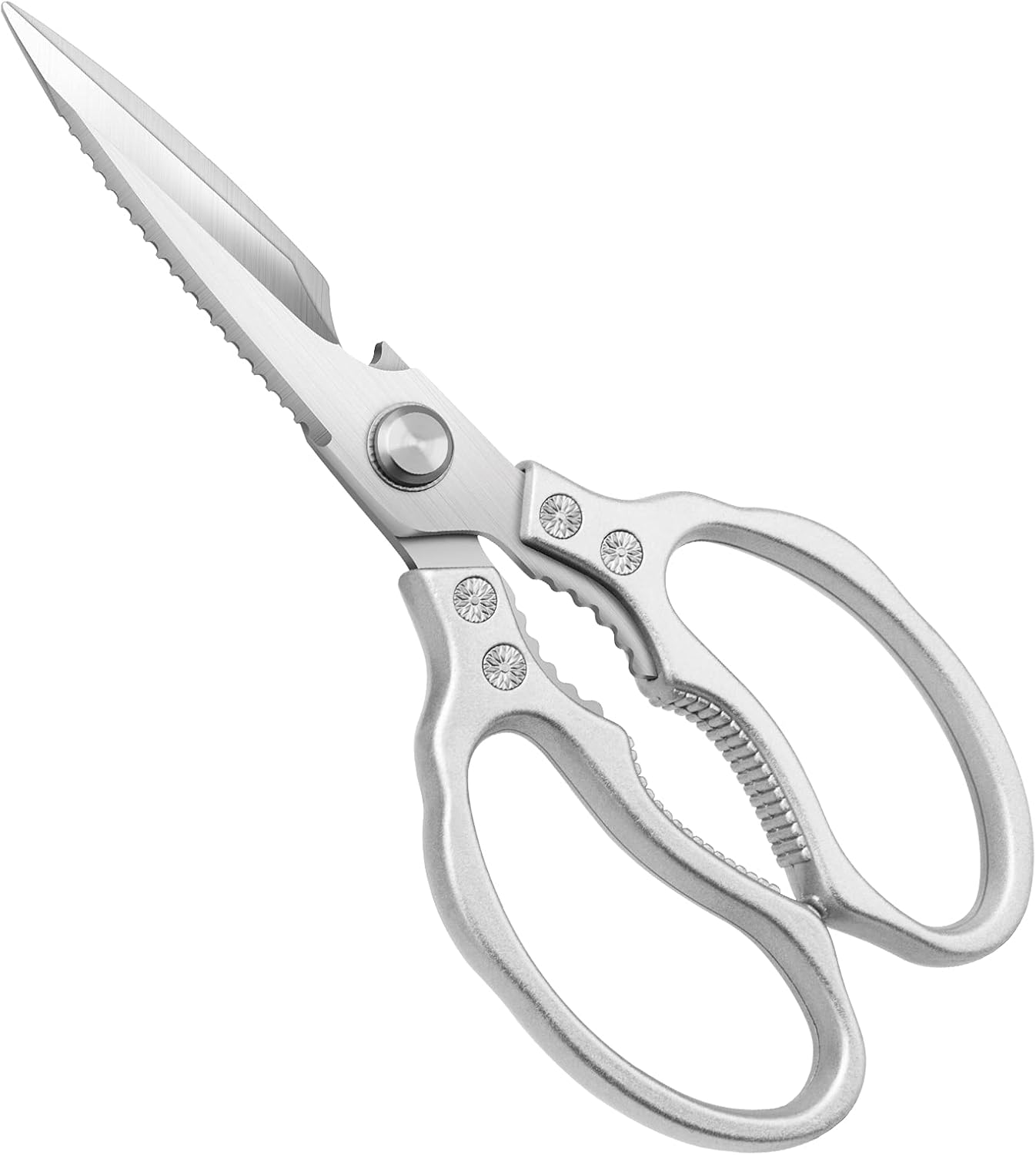 CGBE Kitchen Scissors All Purpose Heavy Duty, Ultra Sharp Stainless Steel Kitchen Shears Dishwasher Safe, Cooking Shears for Chicken, Poultry, Fish, Meat, Herbs & Grapes with Non-Slip Grips - Gold