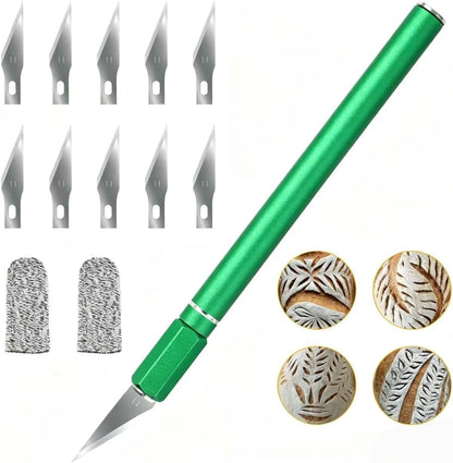 Upgraded Bread Lame with 10 Blades - Professional sourdough Scoring Tool for bread scoring tool, Safety Cover & Ergonomic Handle - Premium Bread Scoring Knife for Artisan Bread Making