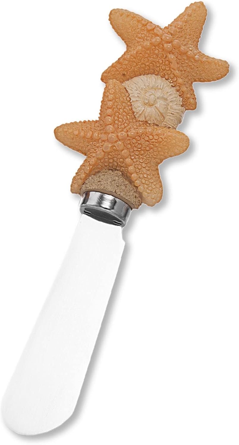 Supreme Housewares Tiki Bar Cheese Spreaders, Hand-Painted Resin Handles with Stainless Steel Blades for Spreading Cream Cheese, Butter, and Jam, Assorted Designs, Set of 4