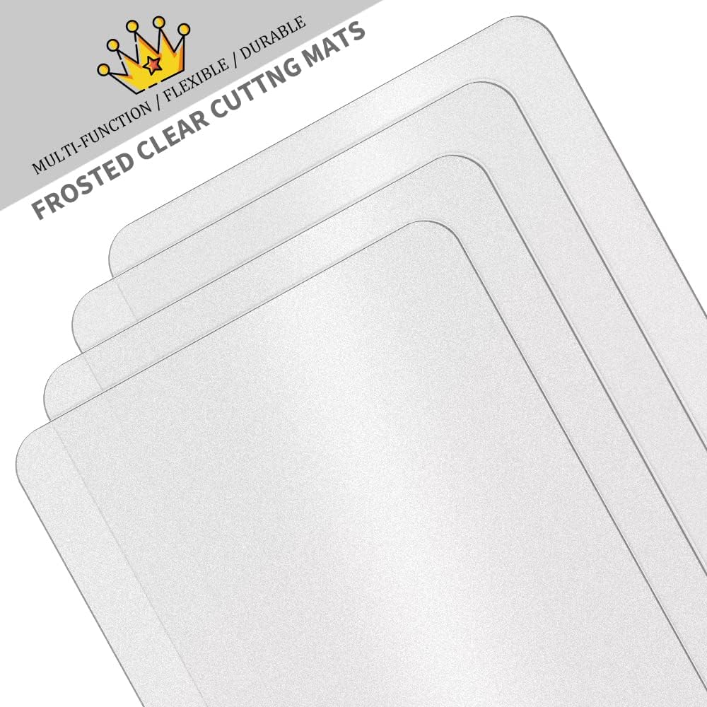 15 Pack Plastic Cutting Mats, Frosted Clear Flexible Kitchen Cutting Board, Plastic Placemats Table Mats, 17 x 11 Inches