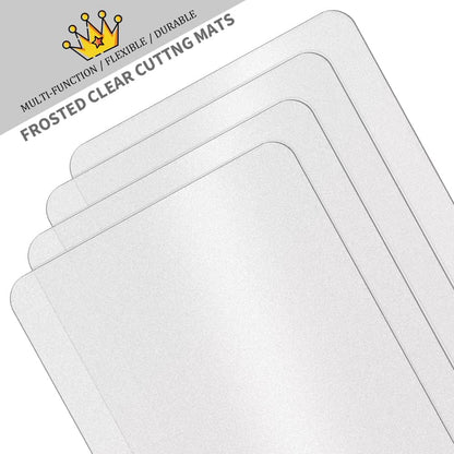 15 Pack Plastic Cutting Mats, Frosted Clear Flexible Kitchen Cutting Board, Plastic Placemats Table Mats, 17 x 11 Inches