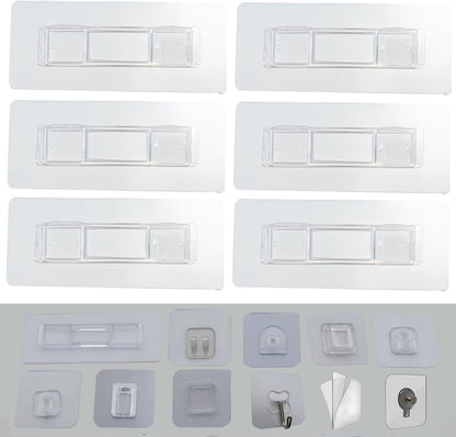 12 PCS Wall Mounted Replacement Sticky pads for Kitchen Bathroom Shower Caddy Organizer Rack Holder Nail Free Adhesive Hooks (Square)