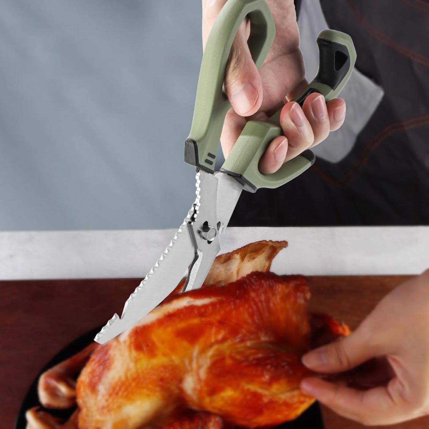 10" Stainless Steel Fishing Scissors Fishing Shears with Fin Clipper and Fish Scaler kitchen Scissors All Purpose for Chicken Fish Turkeys Food