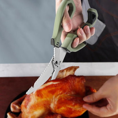 10" Stainless Steel Fishing Scissors Fishing Shears with Fin Clipper and Fish Scaler kitchen Scissors All Purpose for Chicken Fish Turkeys Food
