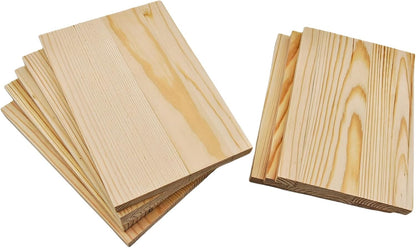 4PCS Rectangle Wood Boards Unfinished Wood Blocks for Crafting, 8x6x1in Blank Whittling Wooden Blocks for Wood Carving,Painting & Burning