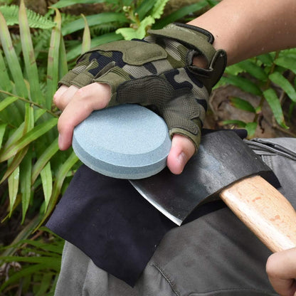 NedFoss Axe/Hatchet Sharpening Puck Whetstone Knife Sharpening Stone, Dual Grit Multi-Purpose Sharpener with Sheath