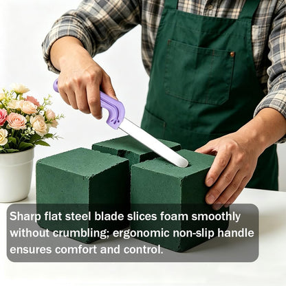 Tinsow Floral Foam Knife Florist Professional Cutting Knife for Flower Foam Block, Cake, Fruit, Utility Tool for Flower Clay Blocks (Light Purple)