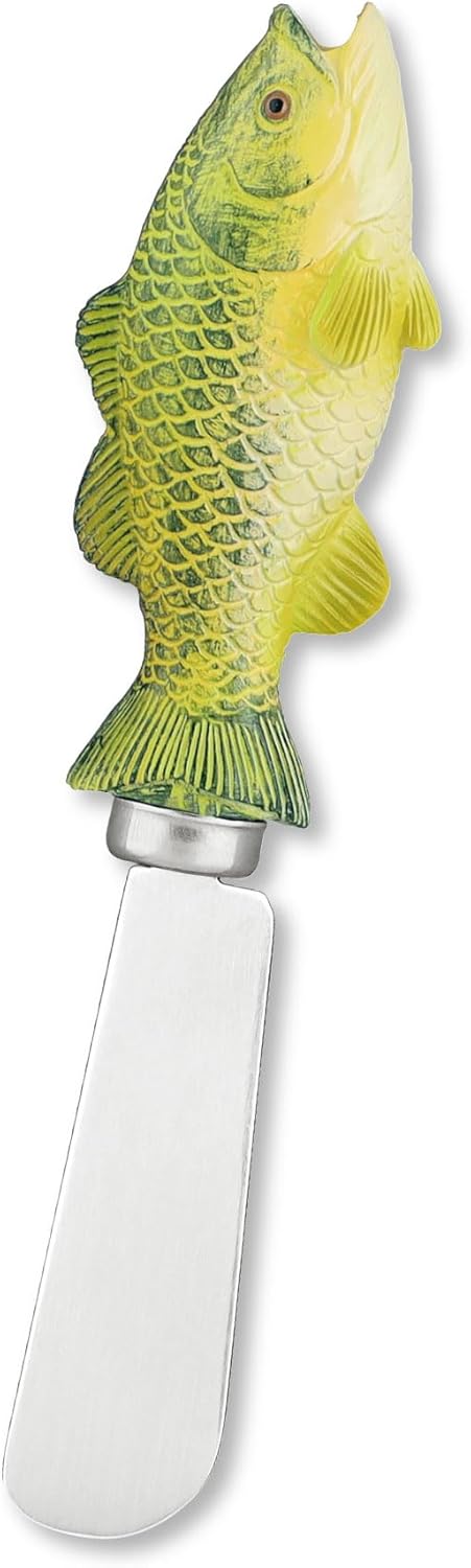 UP UPware Sea Turtle Cheese Spreaders, Hand-Painted Resin Handles with Stainless Steel Blades for Spreading Cream Cheese, Butter, Jam, or Sandwich, Set of 4