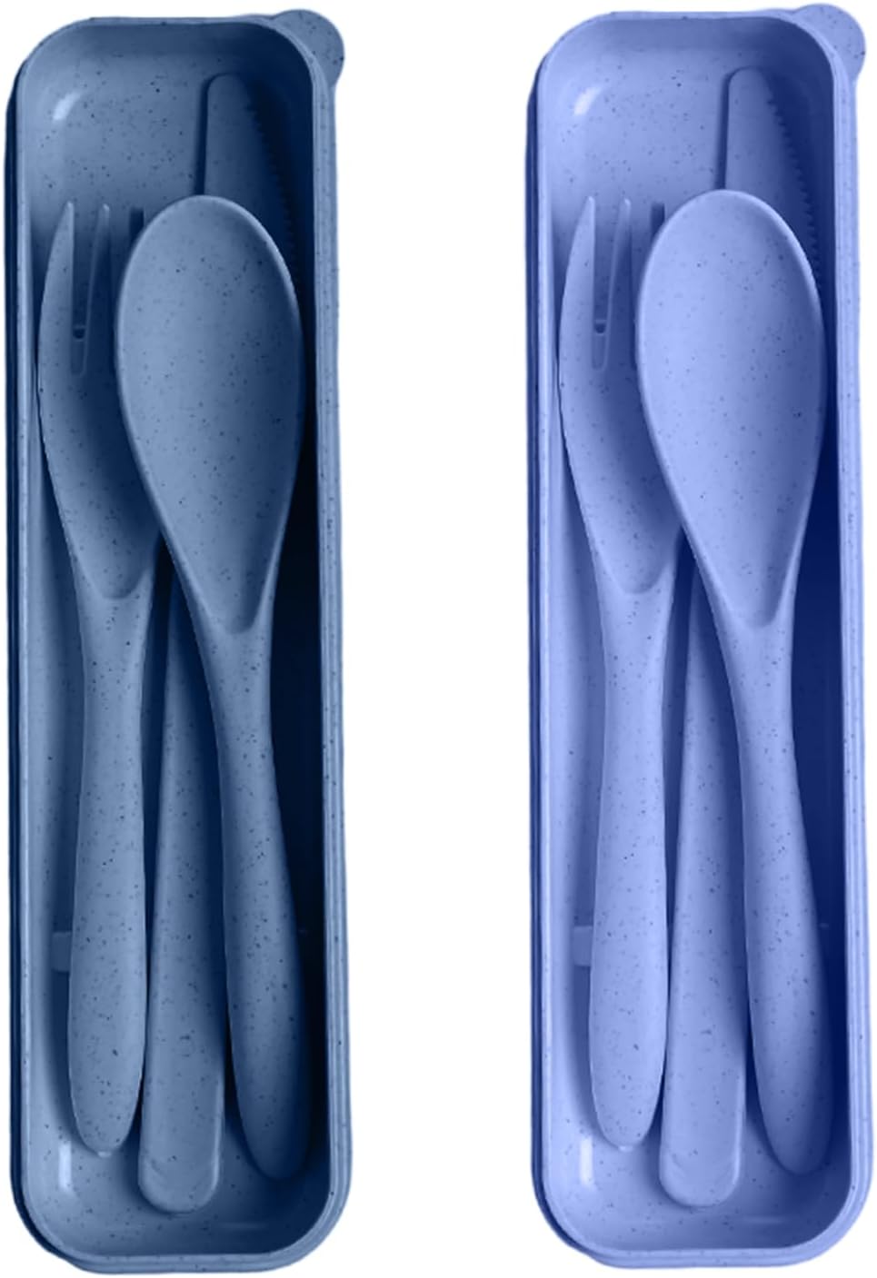 Pink Utensil set Travel Silverware with Case, 2 Sets Reusable Utensils Set with Case, Wheat Straw Utensils for Lunch Box Accessories, Camping Utensils for Work Lunch or Daily Use (Pink)