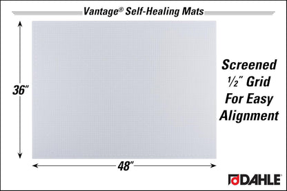 Dahle Vantage 10680 See-Through Premium Self-Healing Cutting Mat, 9"x12", 1/2" Grid, 5 Layers for Max Healing, Perfect for Crafts & Sewing, Clear