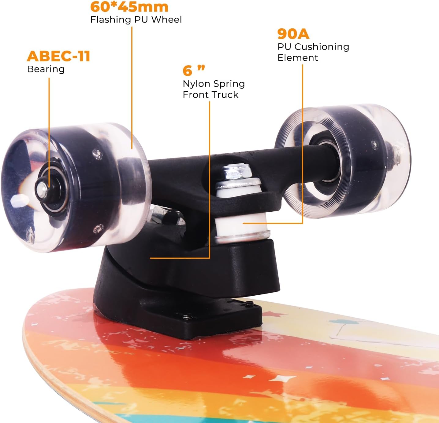 Nattork Complete Kid Skateboards 29" x 9" Youth Cruiser Skateboard for Beginners Double Kick Deck Concave Girls or Boys Skateboard