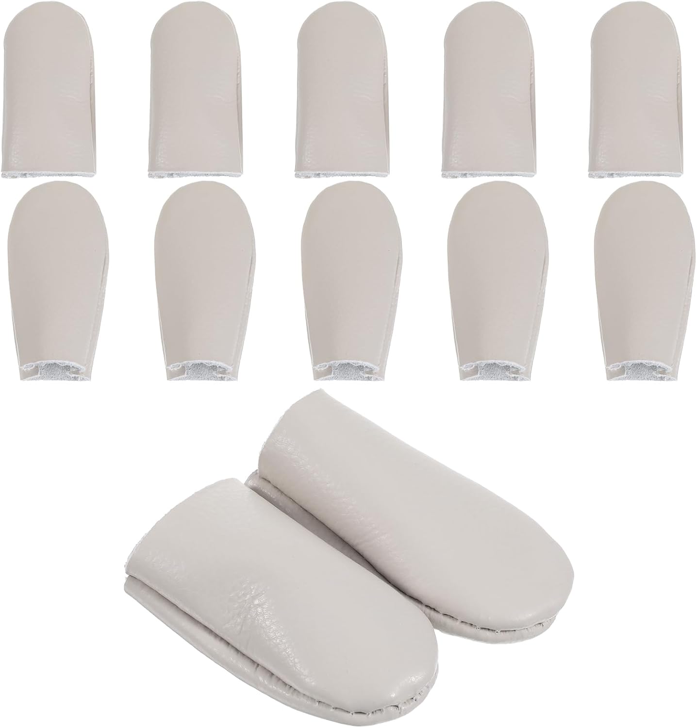 5 Pairs Leather Thimbles for Hand Sewing, Needle Felting Finger Guards, 2'',3’‘ Leather Thimble, Thin Leather Finger Guards, Professional Thimbles for Hand Quilting Craft