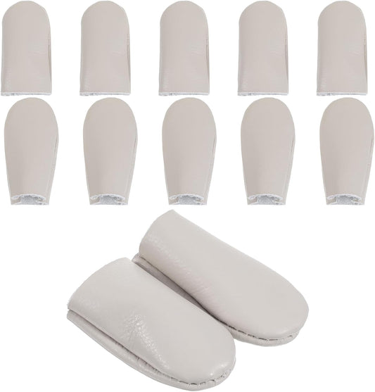 5 Pairs Leather Thimbles for Hand Sewing, Needle Felting Finger Guards, 2'',3’‘ Leather Thimble, Thin Leather Finger Guards, Professional Thimbles for Hand Quilting Craft