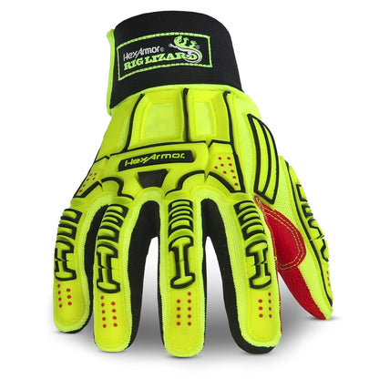 HexArmor Cut-Resistant Impact Protection PU Palm Work Gloves | Rig Lizard® Series 2095 | Large