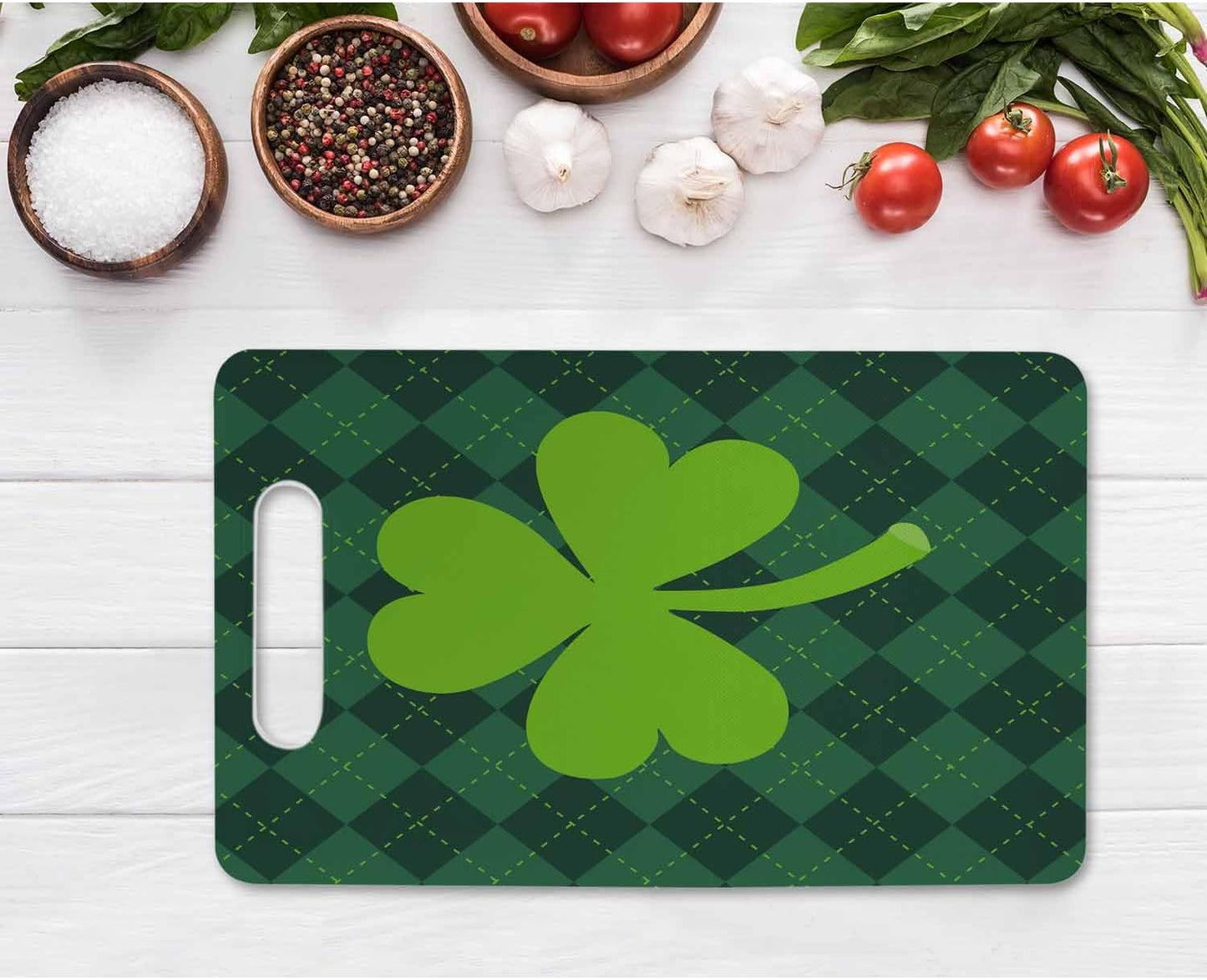 Coffee Set Cutting Board with Handles Coffee Maker Muffin Cup Flower Hot Drink Love Cutting Boards Plastic Safe Chopping Board for Kitchen 16" x 10" x 0.24"