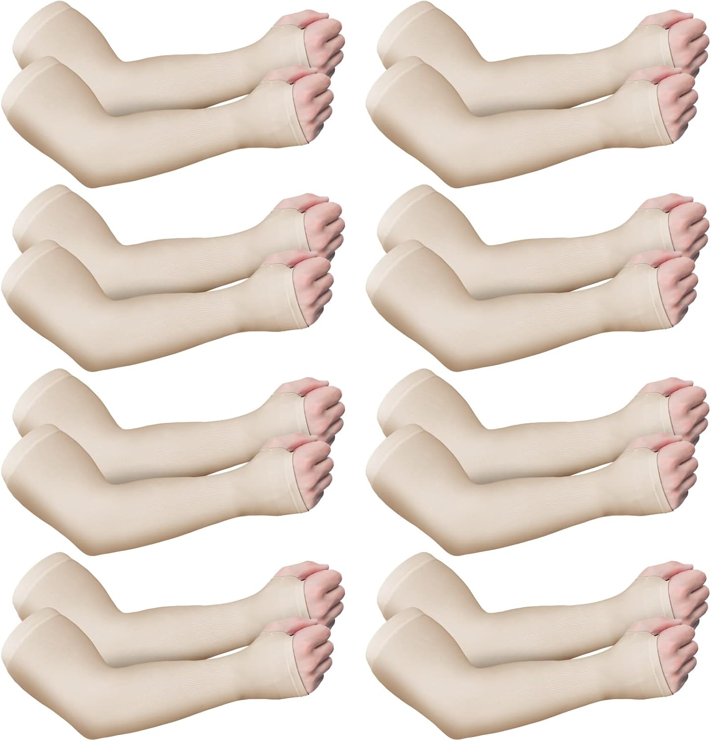 Eurzom 8 Pairs Elderly Skin Protector Sleeves Thin Skin Arm Sleeve Bruise Protective from Abrasions Tear Sun Exposure