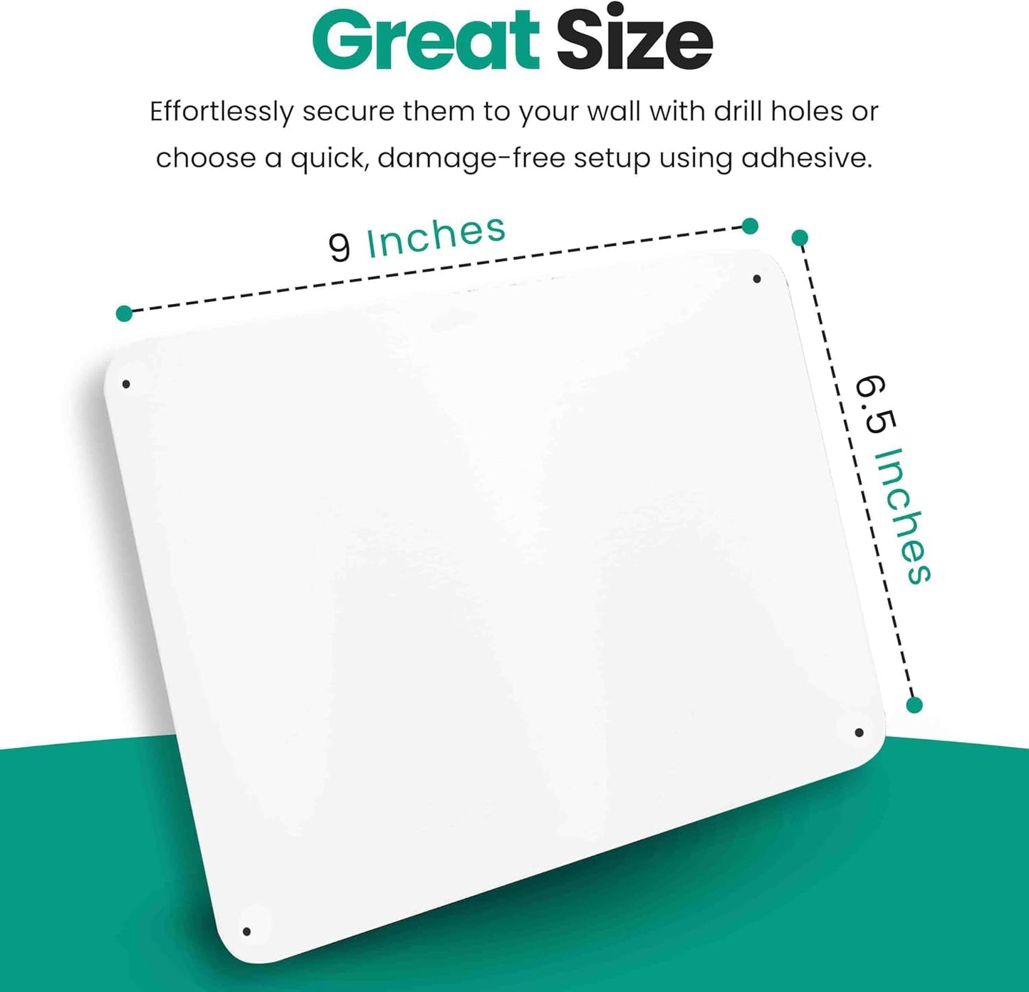9 inches x 6.5 inches Stainless Steel Plate for Magnets, 3M Adhesive Back, Mounting Screws, Ideal for Magnetic Shelf, Spice Holders, Colorful Magnets as a Gift. Mount Anywhere! (Silver, 1 Pack)