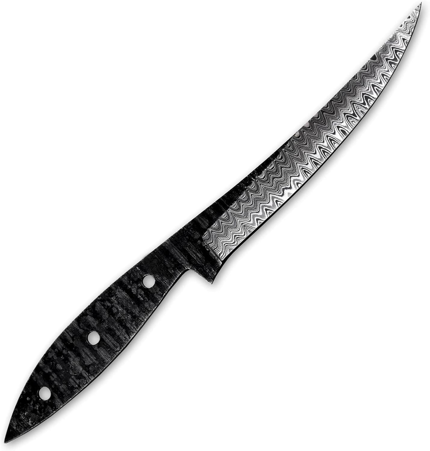 Custom Hand Forged Damascus Steel Blank Blade Fillet Knife Fisherman's Filet Fishing Knife Blade Damascus Blade Billet Handmade Knife Making Supply (FB-07)