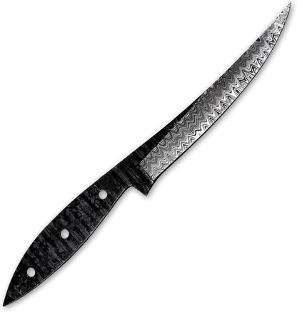 Custom Hand Forged Damascus Steel Blank Blade Fillet Knife Fisherman's Filet Fishing Knife Blade Damascus Blade Billet Handmade Knife Making Supply (FB-07)