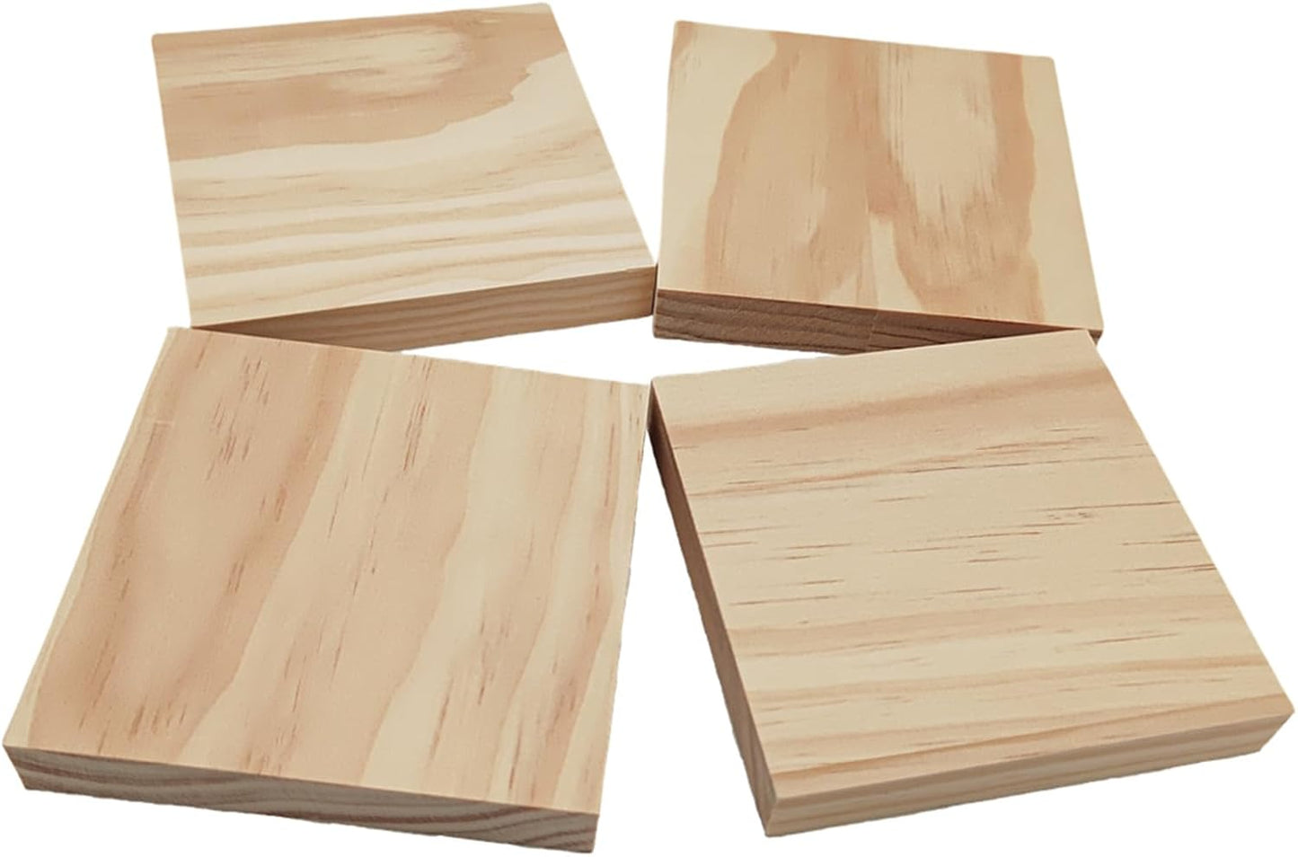 6PCS Unfinished Wood Square Blocks for Crafts, 6x6x1in Blank Wooden Squares Pine Wood Boards for Carving,DIY Wood Coasters,Painting & Burning