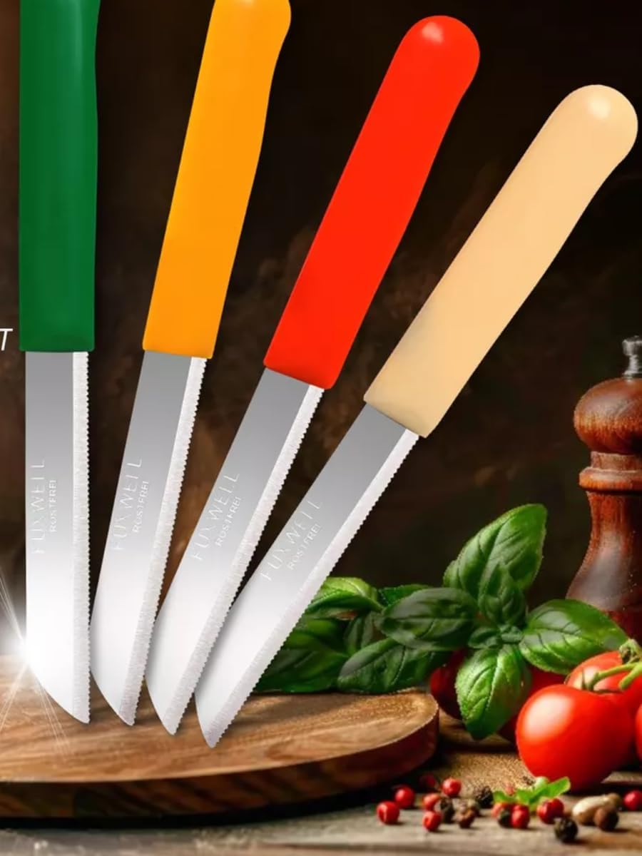 Fixwell FIX-12KN Stainless Steel Multi Purpose Knives 12 pcs RED GREEN
