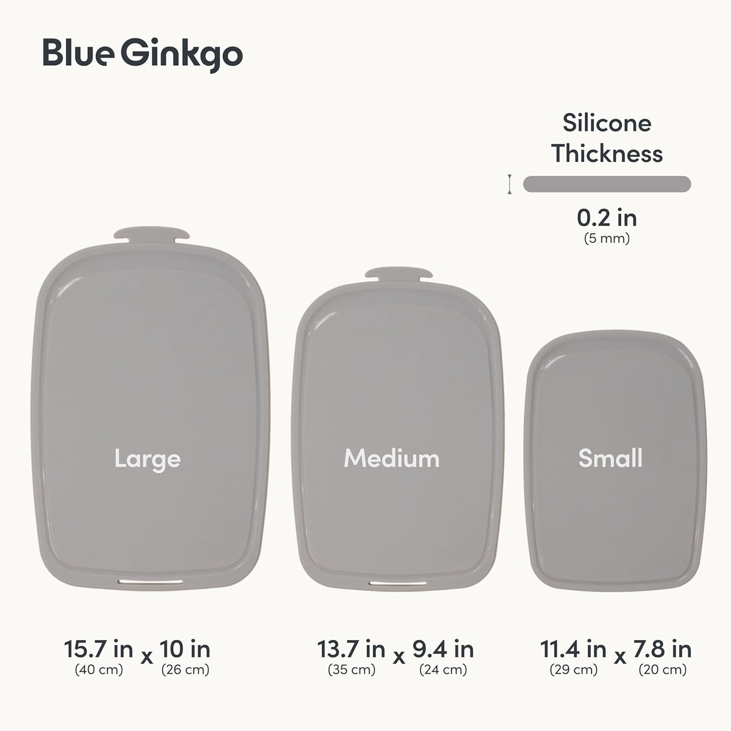 Blue Ginkgo Silicone Cutting Board – Medium – Double-Sided, Thick, Flexible, Non-Slip, BPA Free – Juice Grooves, Dishwasher Safe (Made in Korea, Green)