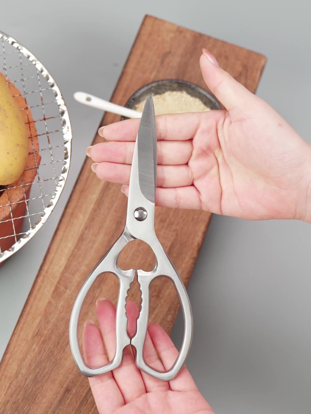 Jasni 100% Full Stainless Steel separable Sharp Powerful Kitchen Scissors Multi-Purpose Heavy Duty Dishwasher Safe Food Scissors Kitchen Shears for Chicken Poultry bone