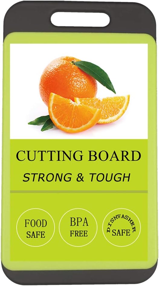 Mini Kitchen Cutting Board Mats, BPA Free, Dishwasher Safe, Juice Grooves, Thicker Boards, Easy Grip Handle, Non Porous, 2 pack