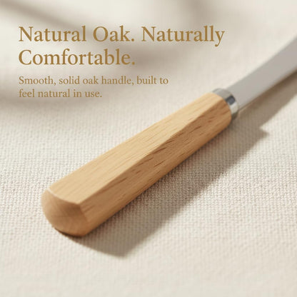 Butter Knife Set of 2 – Oak Wood Handle 17cm Stainless Steel Butter Knives for Spreading Butter, Jam, Cream Cheese, Soft Cheese – Rustic Wooden Spreader for Toast & Sandwich